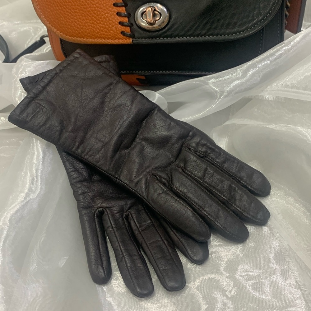 Vintage 90’ Real Leather Winter Gloves - Picture 3 of 13